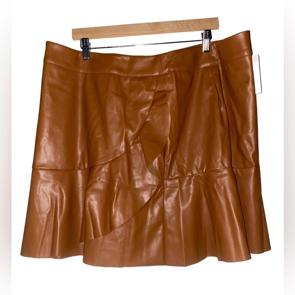 Heyson Vegan Leather Mini Skirt Minimalist Country Cowgirl Western Women 2XL NEW